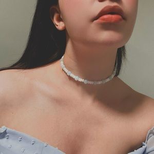 Choker: Aquamarine & Troca Shell